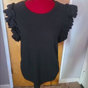 Ruffle black shirt